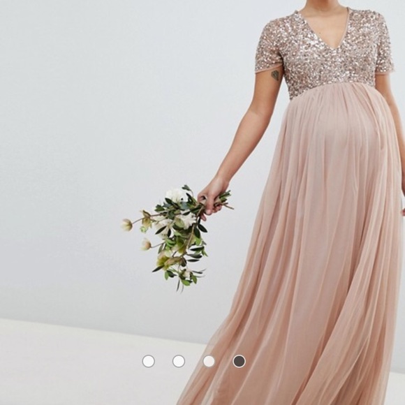 maternity maxi tulle dress